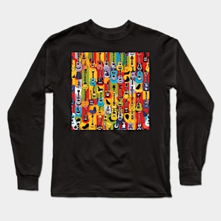 Colorful Guitars Collage Long Sleeve T-Shirt